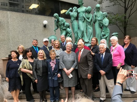 Honoring Dr. Aileen Riotto Sirey, Founder and Chair Emerita of The national Organization of Italian American Women (NOIAW) at the Mother Italy Statue at Poses Park, Hunter.